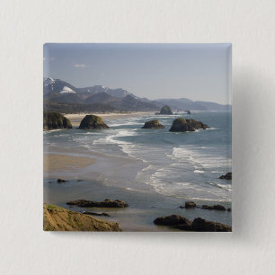 OR, Oregon Coast, Ecola State Park, view of 15 Cm Square Badge