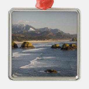 OR, Oregon Coast, Ecola State Park, view of 2 Metal Tree Decoration
