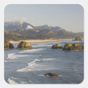 OR, Oregon Coast, Ecola State Park, view of 2 Square Sticker
