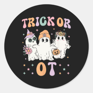 Or Ot Occupational Therapy Therapist Halloween Gho Classic Round Sticker