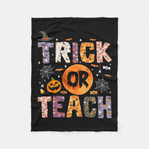 Or Teach Funny Teachers Halloween Ghost Fleece Blanket