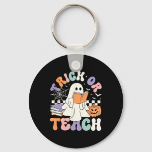 Or Teach Spooky Teacher Cute Ghost Read Book Hallo Key Ring