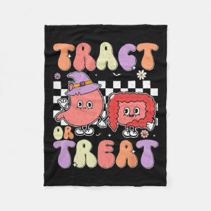 Or Treat Endoscopy Nurse Halloween Cute Gastro Cre Fleece Blanket