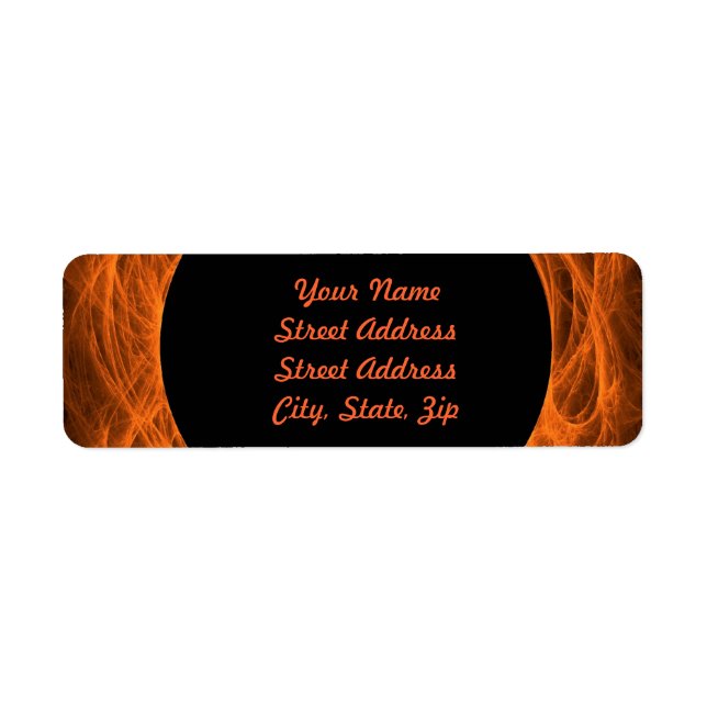 Ora & Bl Fractal Background Return Address Sticker (Front)