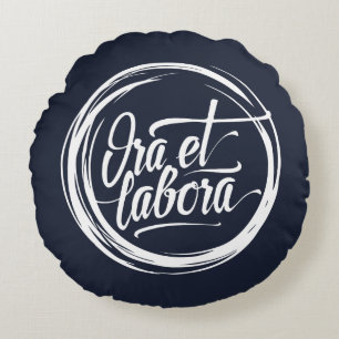 Ora et labora round cushion