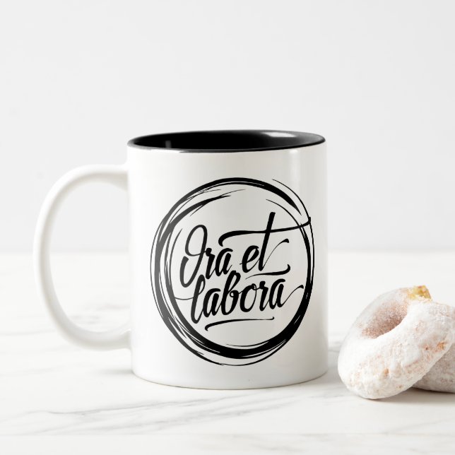 Ora et labora Two-Tone coffee mug (With Donut)
