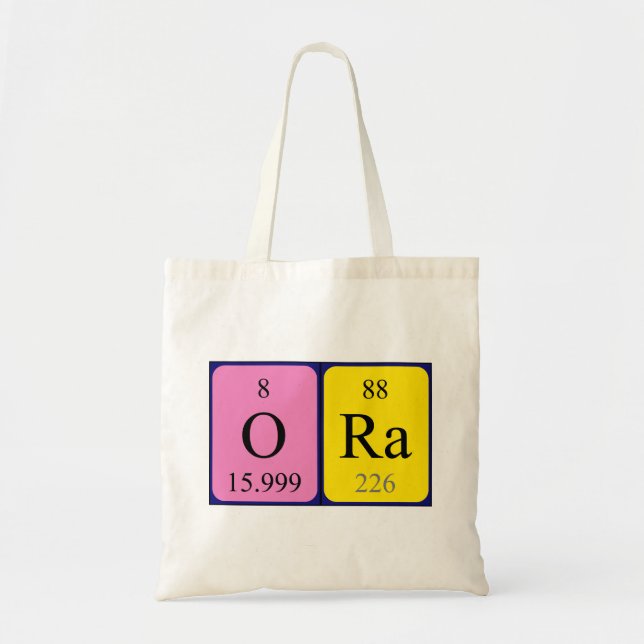 Ora periodic table name tote bag (Front)