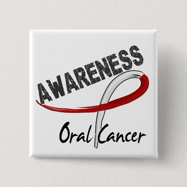 Oral Cancer Awareness 3 15 Cm Square Badge (Front)