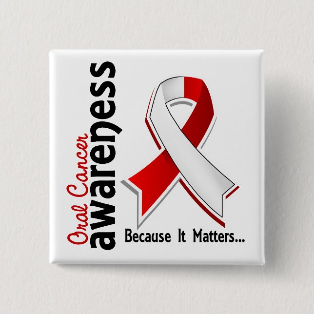 Oral Cancer Awareness 5 15 Cm Square Badge (Front)