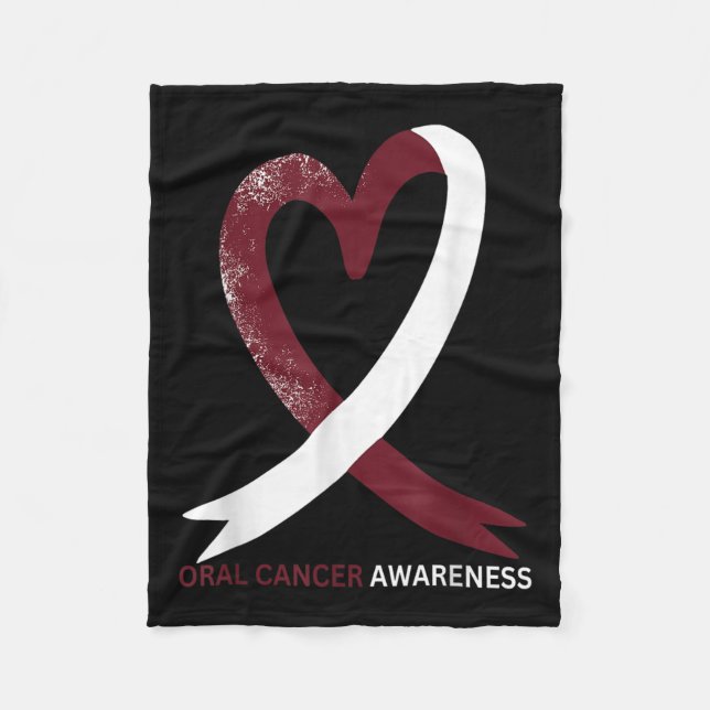 Oral Cancer Awareness Month 2024 Throat Head Neck Fleece Blanket (Front)