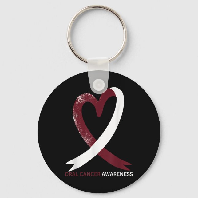 Oral Cancer Awareness Month 2024 Throat Head Neck Key Ring (Front)