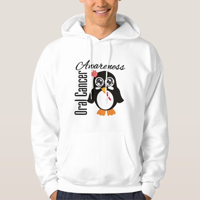 Oral Cancer Awareness Penguin Hoodie (Front)