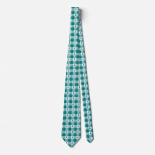 Oral Cancer Awareness Plaid Teal Ribbon Tie