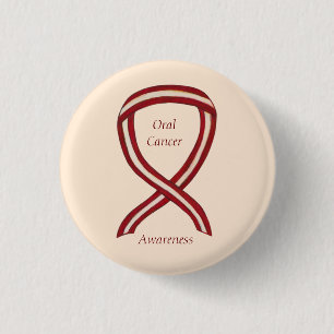 Oral Cancer Awareness Ribbon Stripes Custom Pins