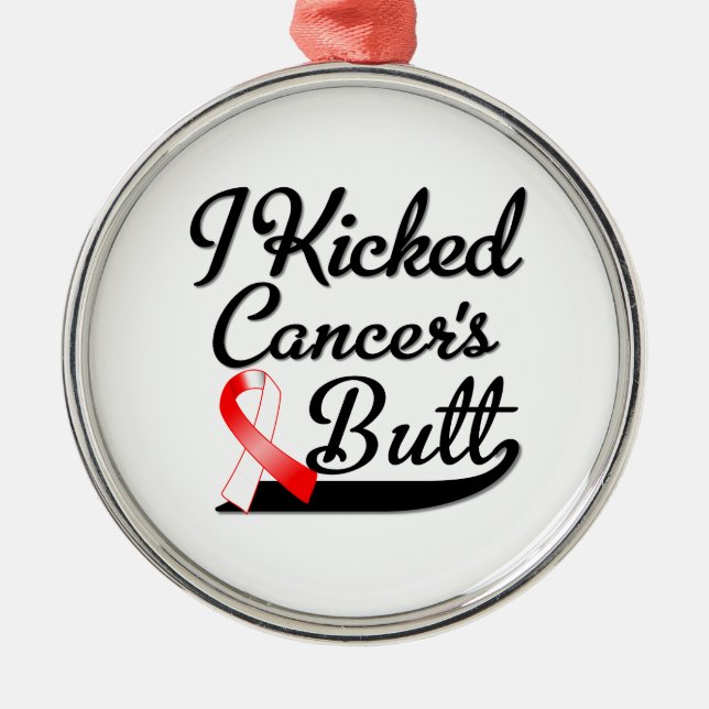 Oral Cancer I Kicked Butt Metal Tree Decoration (Front)