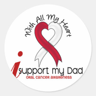ORAL CANCER I Support My Dad Classic Round Sticker
