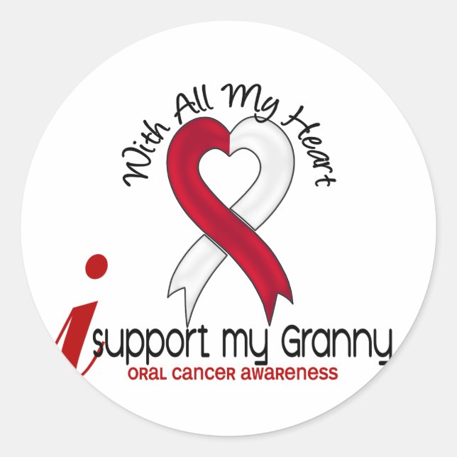 ORAL CANCER I Support My Granny Classic Round Sticker (Front)