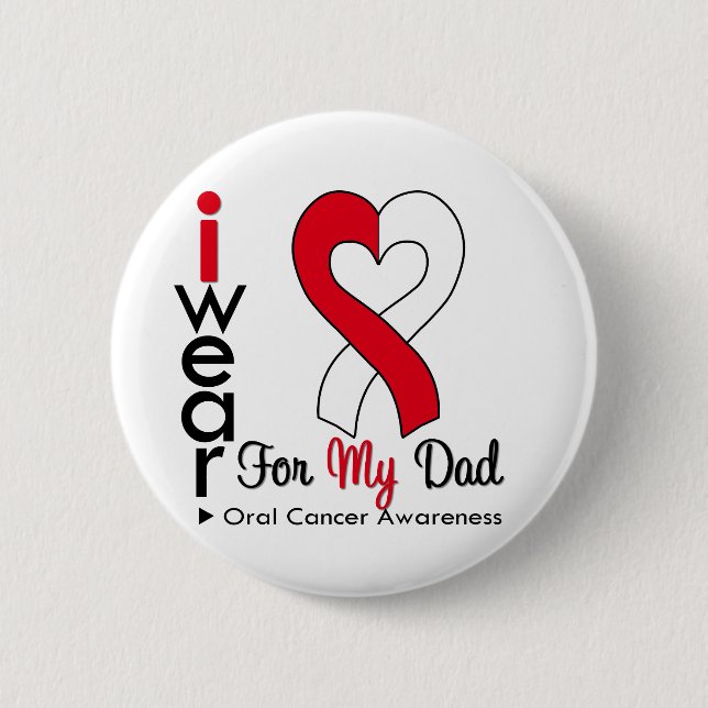 Oral Cancer I Wear Ribbon For My Dad 6 Cm Round Badge (Front)