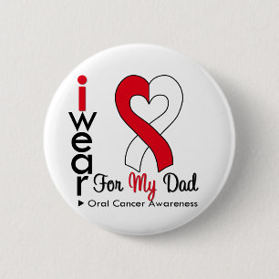 Oral Cancer I Wear Ribbon For My Dad 6 Cm Round Badge