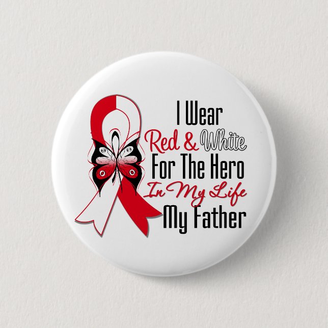 Oral Cancer Ribbon Hero My Father 6 Cm Round Badge (Front)
