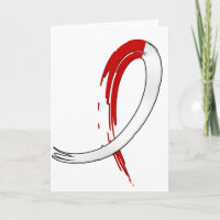 Oral Cancer's Red and White Ribbon A4