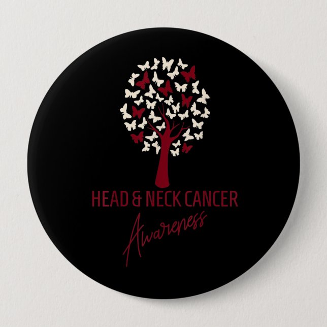 Oral Head Neck Cancer Awareness 10 Cm Round Badge (Front)