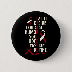Oral Head Neck Cancer Awareness Fearless 6 Cm Round Badge