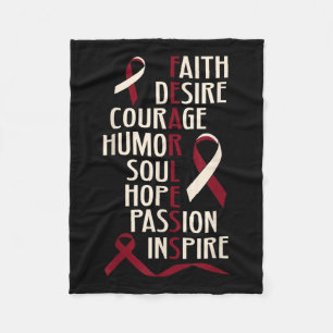 Oral Head Neck Cancer Awareness Fearless Fleece Blanket