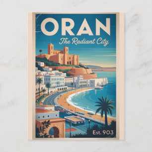 Oran Algeria Retro Travel Poster Art Print Postcard