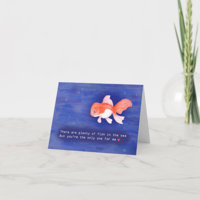 Oranda Goldfish Valentines Day / Anniversary Love Card (Front)