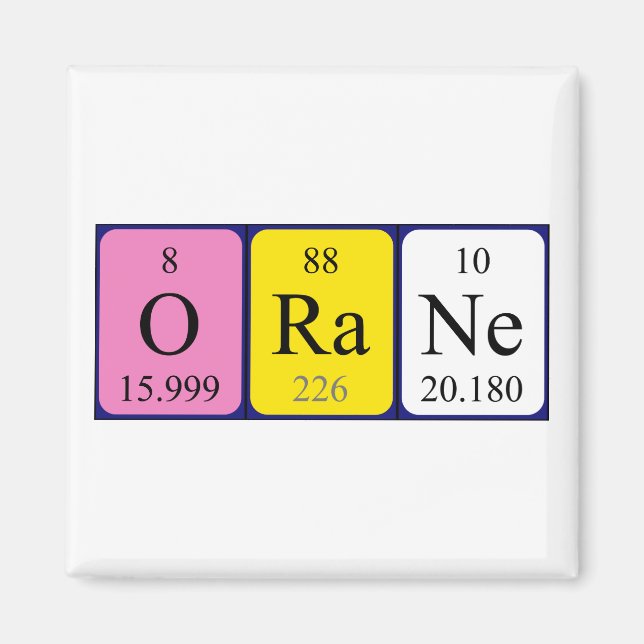 Orane periodic table name magnet (Front)