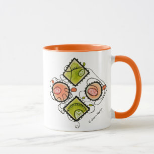 Orange 11 oz Combo Mug-Random Scribbles Mug