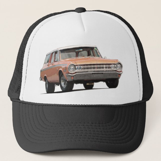 Orange 1964 Dodge Station Wagon Trucker Hat (Front)