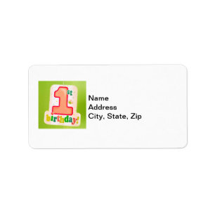 Orange 1st Birthday Tag on Green Door