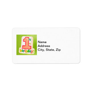 Orange 1st Birthday Tag on Green Door