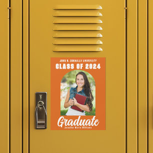 Orange 2024 Graduation Photo Arch Magnet Card
