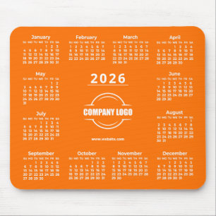 Orange 2026 Custom Logo Mouse Mat