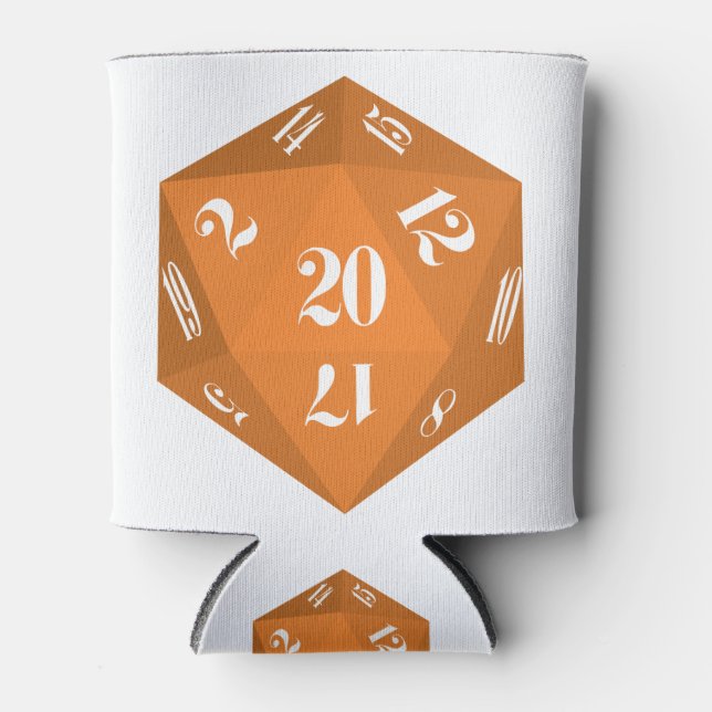 Orange-20-Sided-Dice Can Cooler (Front)