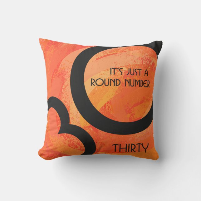 Orange 30 Decade Birthdday Cushion (Front)