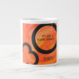 Orange 30 Decade Birthdday Large Coffee Mug