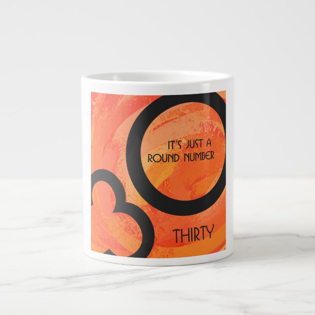 Orange 30 Decade Birthdday Large Coffee Mug (Front)