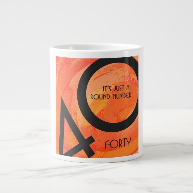 Orange 40 Decade Birthday Large Coffee Mug (Front)