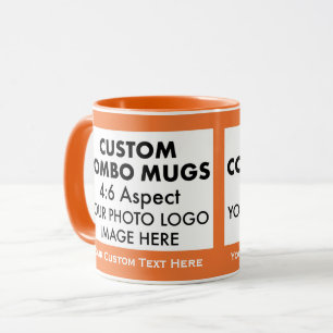 Orange 4:6 Landscape 2 x Photo Frame Custom Combo Mug
