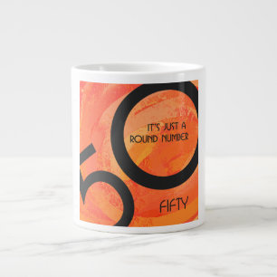 Orange 50 Decade Birthday Large Coffee Mug