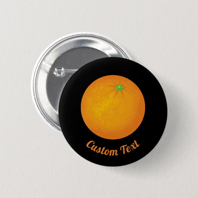 Orange 6 Cm Round Badge (Front & Back)