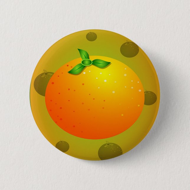 Orange 6 Cm Round Badge (Front)