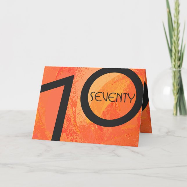 Orange 70 Decade Birthday Card (Front)