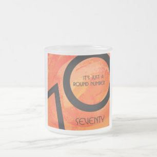 Orange 70 Decade Birthday Frosted Glass Coffee Mug