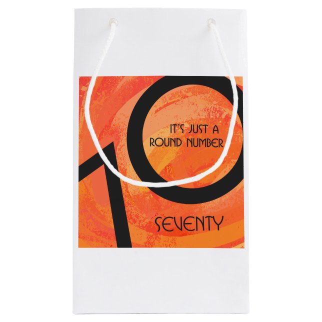 Orange 70 Decade Birthday Small Gift Bag (Back)