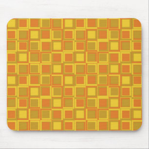Orange 70's year styling squares mouse mat